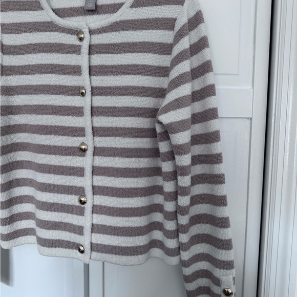 H&M Striped Gold Button Cardigan - Picture 4 of 7